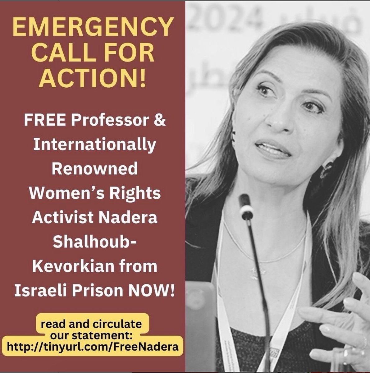 You will not silence us! #FreeNadera @HebrewU  
#Stopthegenocide #FreePalestine