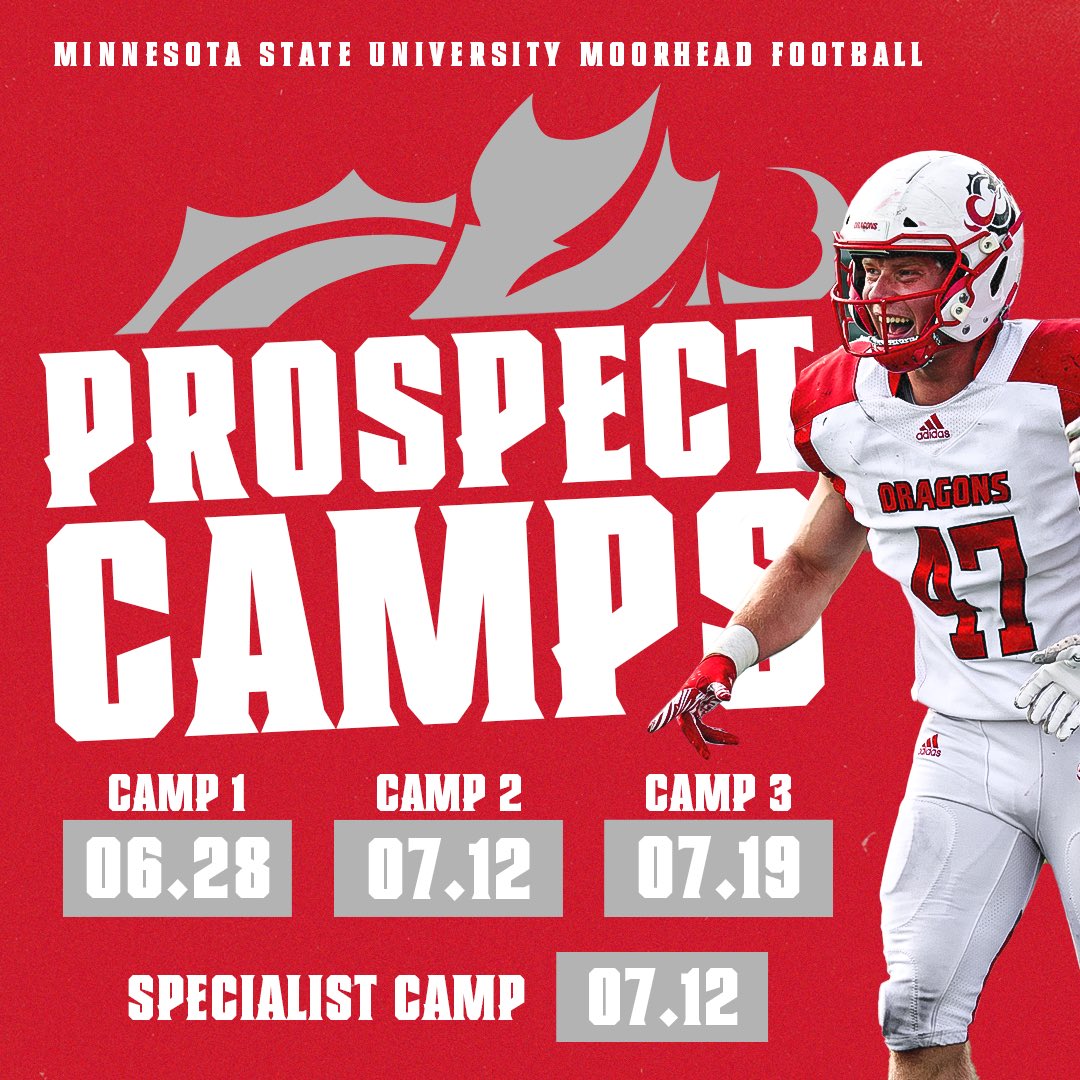 Compete and have fun at our prospect camp this summer! Awesome opportunity to showcase your skills and play football with some great athletes from across the region! #Workhard #PlayFast #StayTogether Register: linktr.ee/msumfb