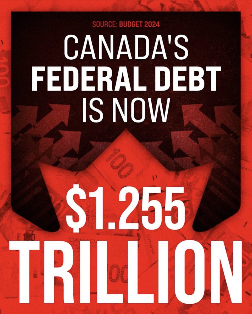 After 8 years of Justin Trudeau, Canada’s federal debt has become $1.255 TRILLION. Justin Trudeau is not worth the cost. #axethetax #hamilton #stoneycreek #winona #cdnpoli #bringithome #pierre4pm #pierrepoilievre #spikethehike #stopcrime #commonsensecanvass #debtbomb