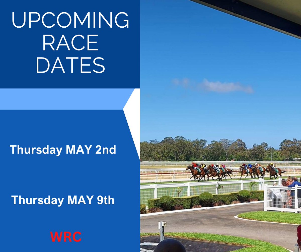 Moving into May with two great race meetings 👇 Make it a date 🏇🍾🍻🍱 #wyongraces #theplacetobe #winners