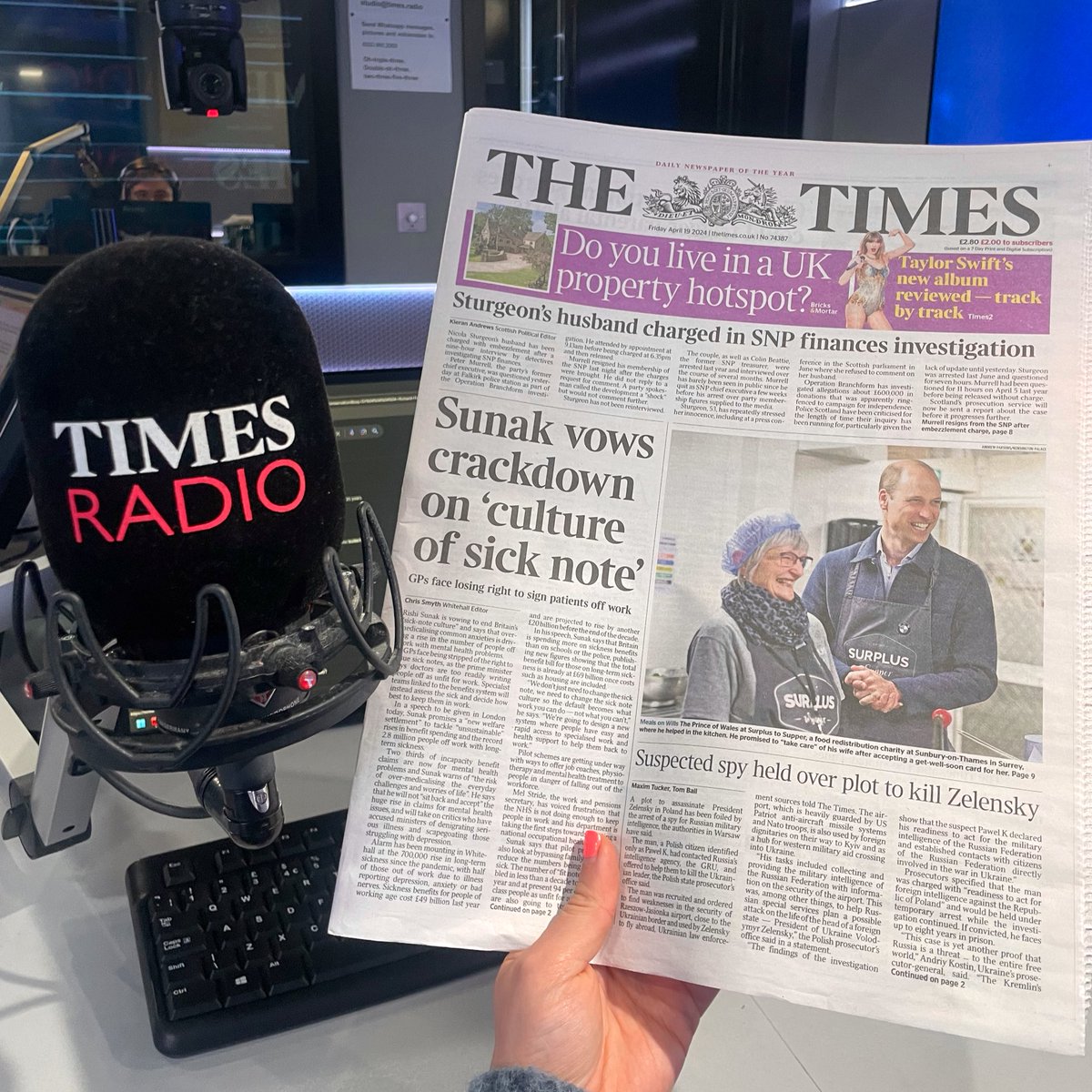 Today @TimesRadio from 5am: 🚨 Breaking news - US say Israeli missile has struck Iran @SameralAtrush 👩‍⚕️ PM to crackdown on sick notes @terrystiastny 🏴󠁧󠁢󠁳󠁣󠁴󠁿 Sturgeon’s husband charged with embezzlement 📰 @AVMikhailova reviews 🦋 Long lawns boost populations @RichardFoxBC