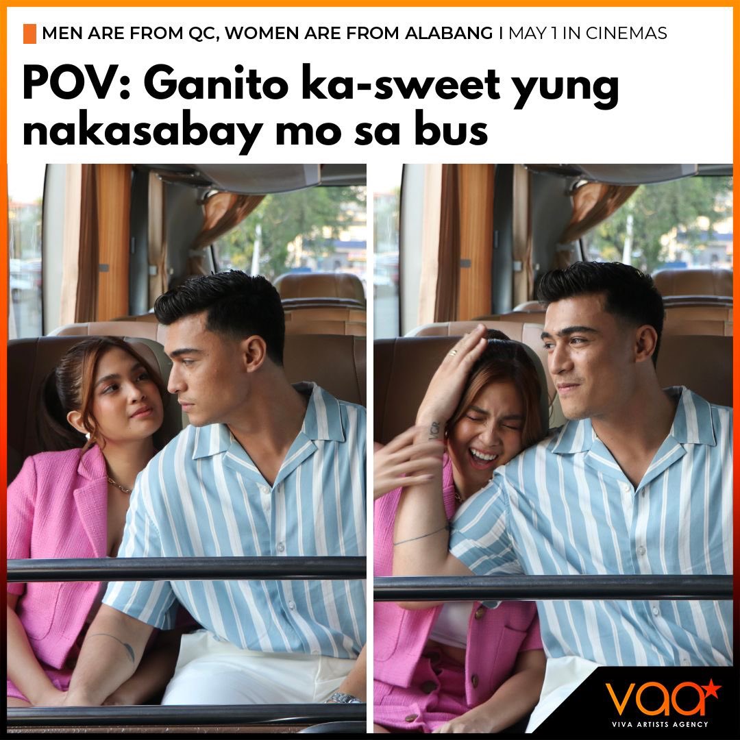 Kayang-kaya mag commute from North to South! 🚌🫶

‘MEN ARE FROM QC, WOMEN ARE FROM ALABANG’ starring #HeavenPeralejo & #MarcoGallo. MAY 1 ONLY IN CINEMAS! 

#QCAlabang #MarVen