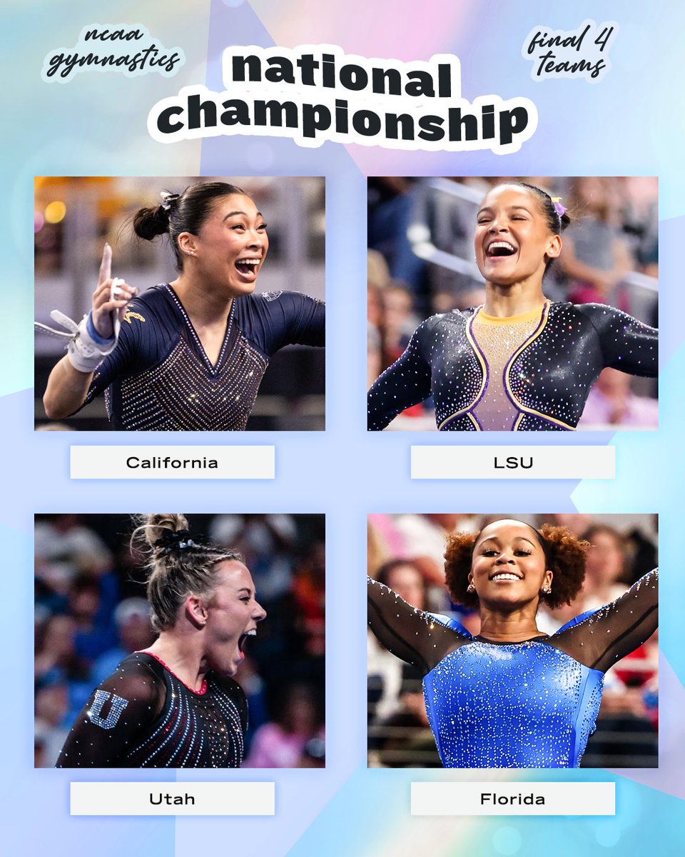 And then there were 4️⃣‼️ The NCAA gymnastics national championship stage is set 🤸‍♀️