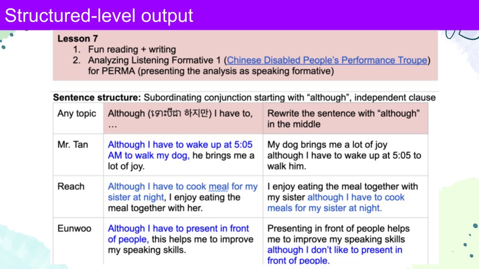TanKHuynh's tweet image. #LiteracyStrategy #CorwinTalks @CorwinPress

Goal: teaching complex sentence structure (Although)

1. Share a model sentence
2. Ss compare Although to their heritage languages
3. Ss create their own sentences NOT related to content