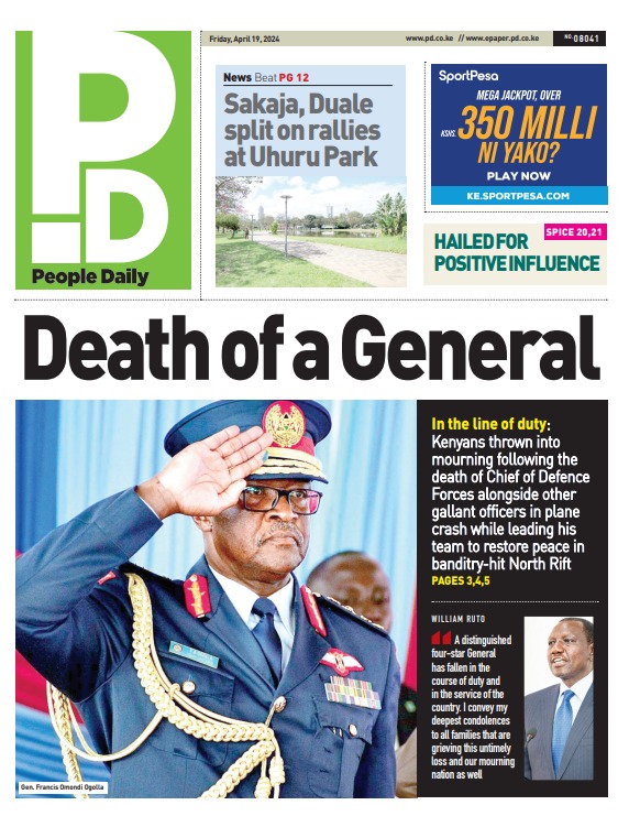 Today's newspaper headlines.

Friday, 19th April 2024.

#ePaper #Gazeti #Magazeti #Kenya #CiscoMeraki #UbibotTemperatureHumiditySensors #IoT #VictorockKenya #Sifuna #Tonje #CDFOgolla #Duale #Conspiracy