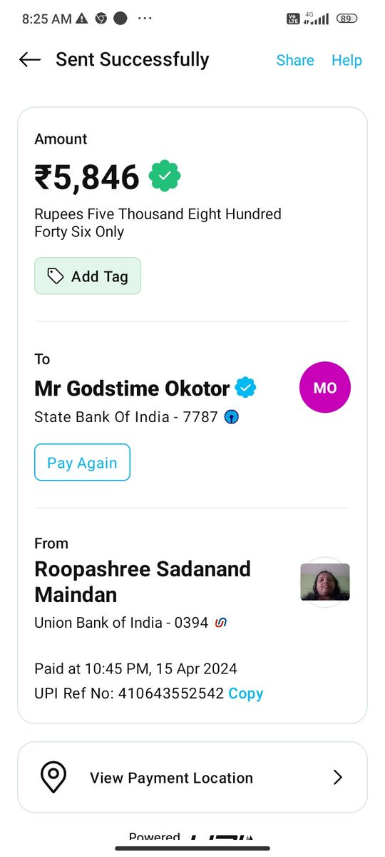 Roopashree19S's tweet photo. @OneMorePeter peter smith blockchain ceo fake taking me 570$ And Ran away don't trust him any body.. https://t.co/x23nEYpxx5