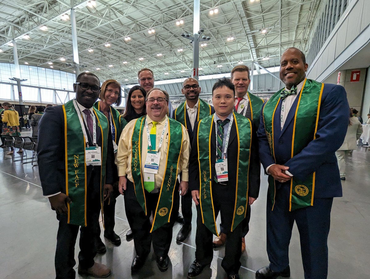 Almed3's tweet photo. #IM2024 Arizona is in the House! with our new fellows, Laureate winner and Immediate Past President and ACP-AZ fan Ryan Mire MD MACP https://t.co/lwBOzZ1lLu