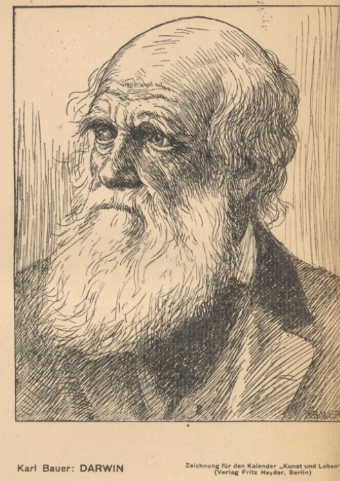 Remembering #CharlesDarwin 19 April 1882. Portrait by Karl Bauer, 1909.