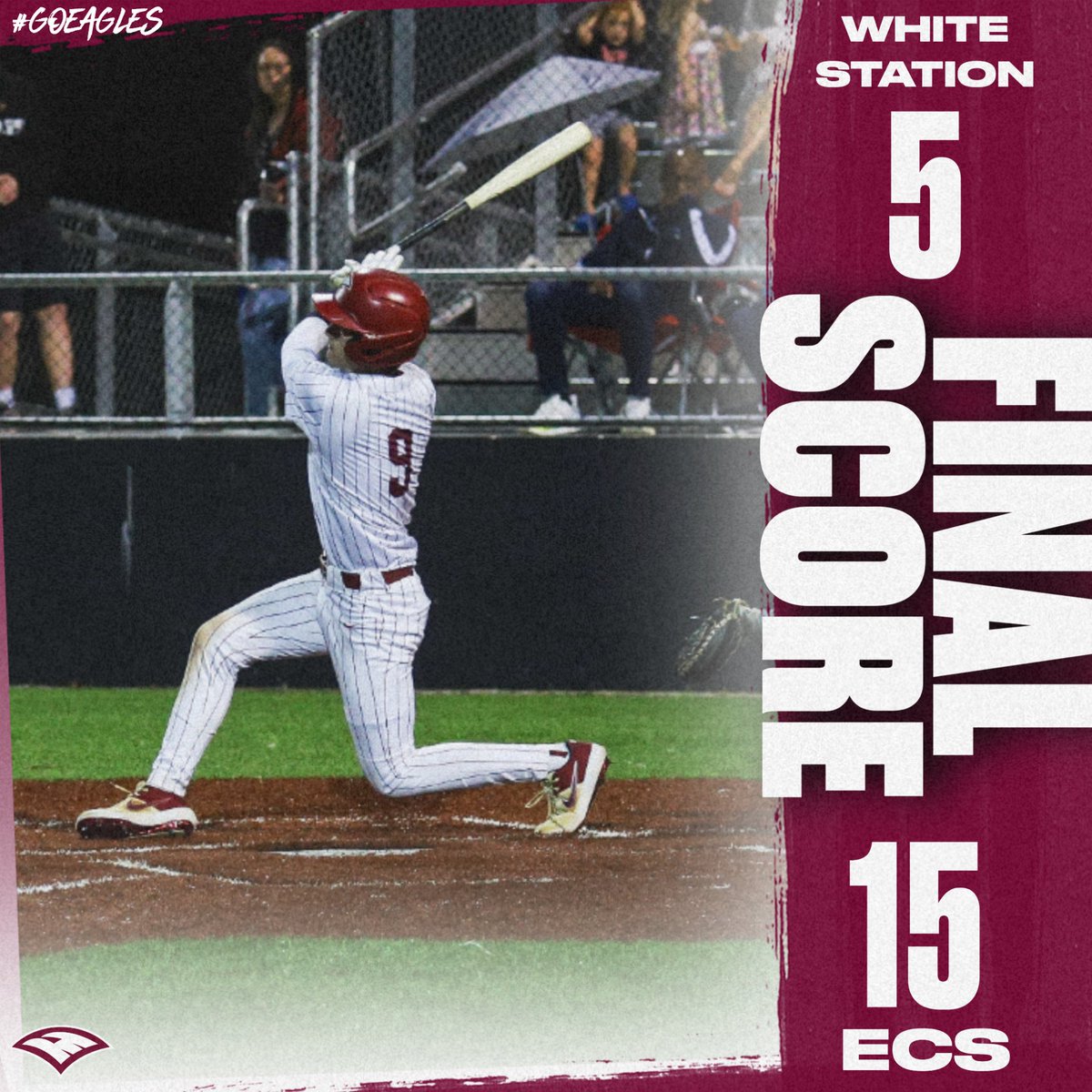 Baseball beat White Station 15-5! Winning pitcher was Ford Crane with 2 strike outs and only gave up three hits! Knox Aaron went 3 for 4 with 2 RBI, Banks Addison went 3 for 4 with 1 RBI, and Jack Gates went 2 for 3 with 1 RBI. #GoEagles