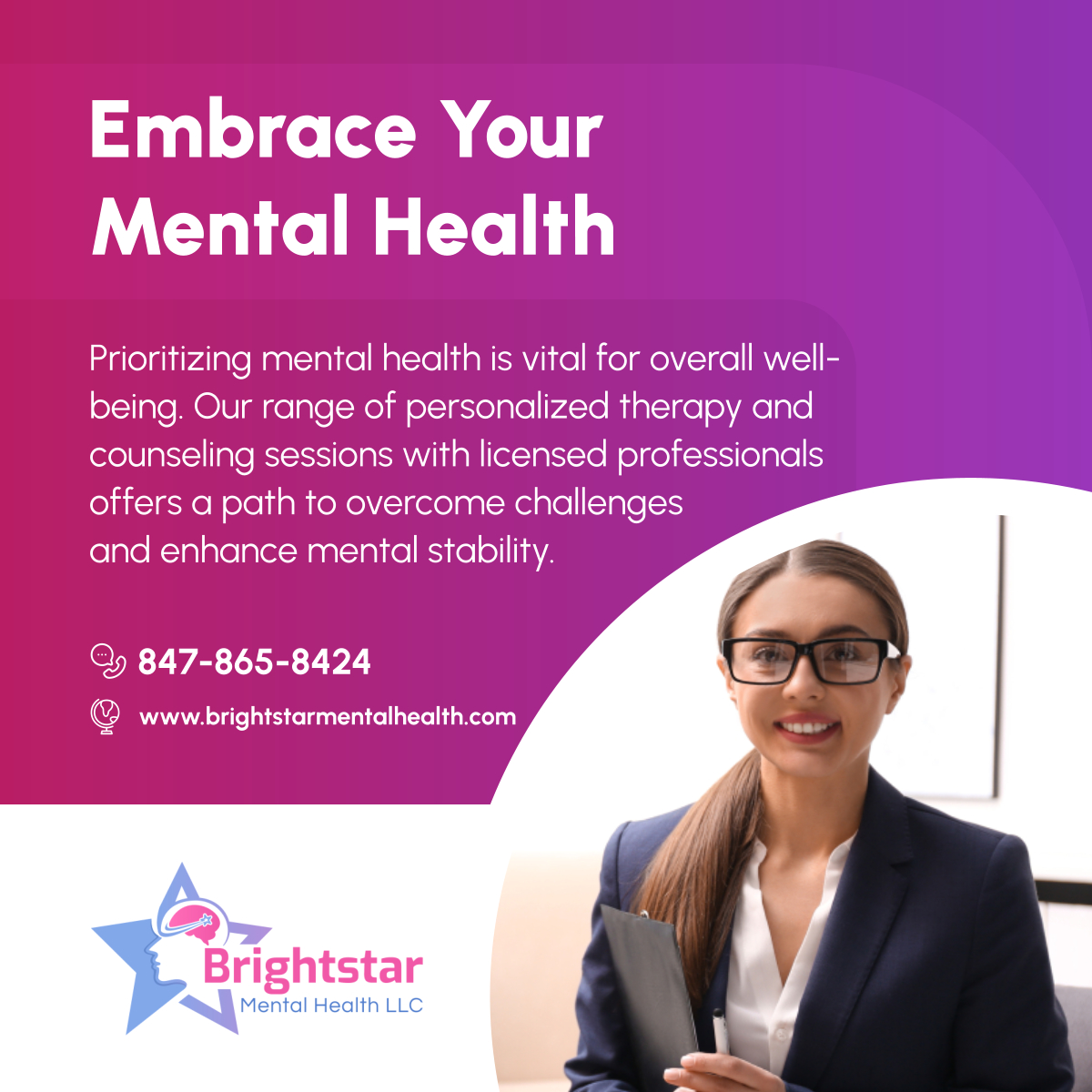 Begin your journey to a healthier mind with our compassionate care and effective mental health services. Let's navigate this path together. 

#ChicagoTherapy #IllinoisTherapist #BehavioralHealthCare #MentalWellness