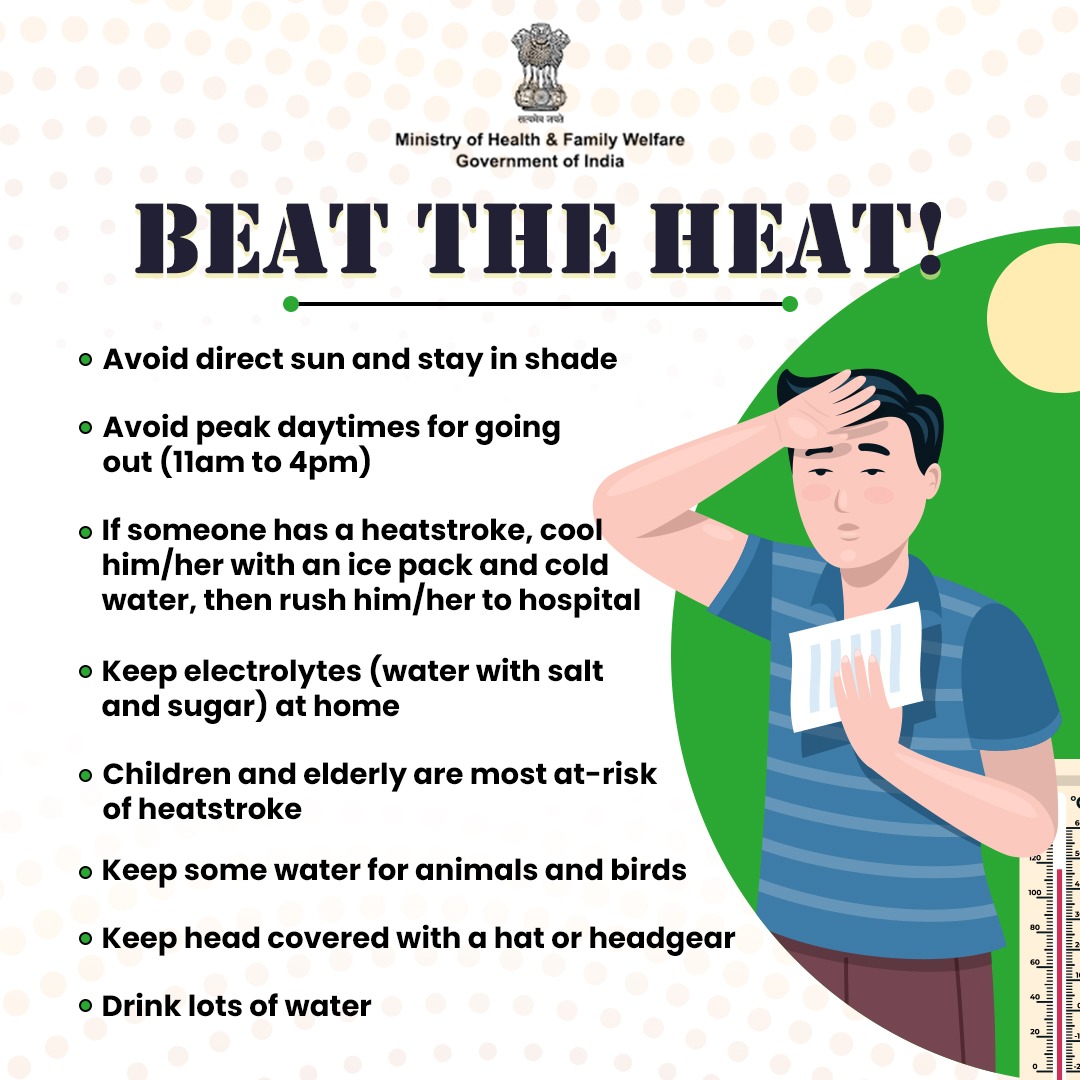 Keep summer cool and safe with these tips: Drink plenty of water, shield yourself from the sun, and opt for healthy habits. Follow these guidelines to beat the heat and enjoy a refreshing summer! . . #BeatTheHeat