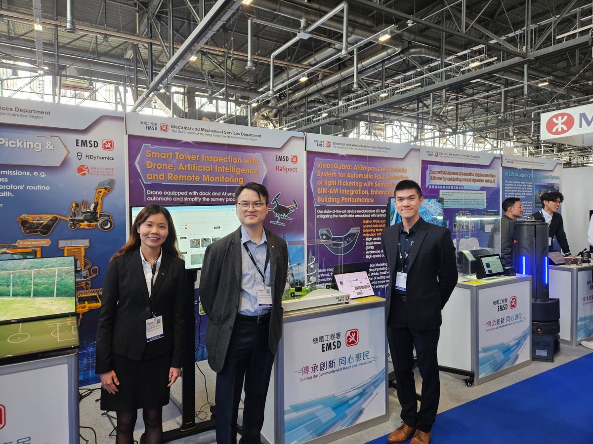 ConsultDKM's tweet photo. Exciting news! RaSpect joins EMSD HKSAR Govt at #GenevaInventions to showcase our innovation in autonomous remote inspection of Telecommunication towers. Our solution integrates drones, AI analytics, IoT sensors for efficient monitoring. Grateful for EMSD's support! #TowerI https://t.co/ufAild110p