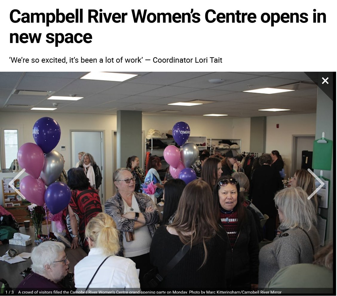 'The #CampbellRiver Women’s Centre...celebrated its move to a new location on Monday, inviting people from throughout the community to an open house and social event.' campbellrivermirror.com/local-news/cam…