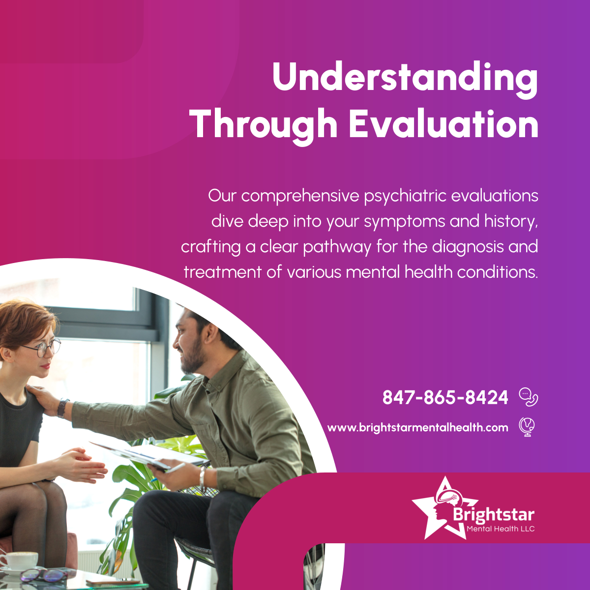 Take the first step towards clarity and recovery. Our detailed assessments are the foundation of personalized treatment plans. 

#ChicagoTherapy #IllinoisTherapist #BehavioralHealthCare #PsychiatricEvaluation