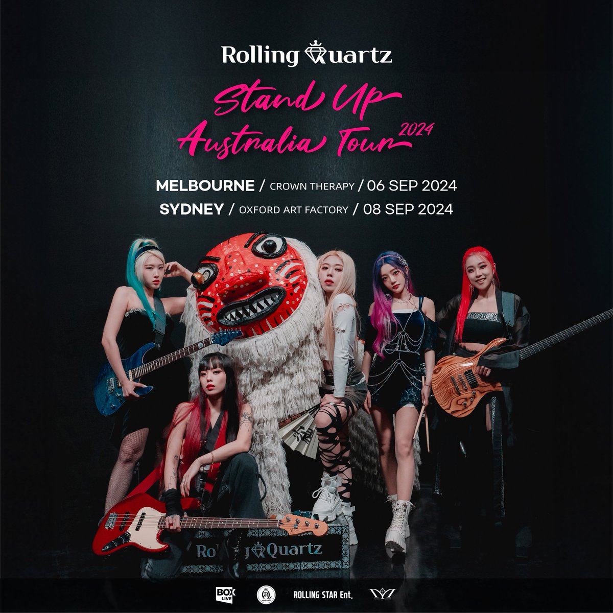 * Rolling Quartz Australia tour 2024 Ticket Open 2024.04.29 💎❤️👑🦘🇦🇺 - 6 Sep, Crown Melbourne Therapy, Melbourne - 8 Sep, Oxford Art Factory, Sydney 🎫 29 April 2024 ⏰ 1 pm #롤링쿼츠 #RollingQuartz #2024Australia #StandUpTour