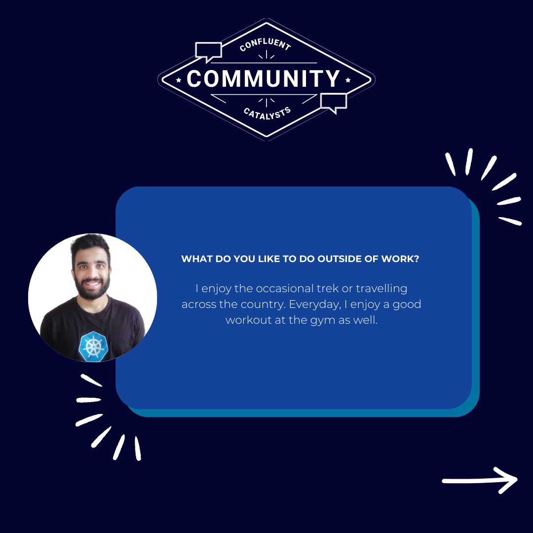 Confluent (@confluentinc) on Twitter photo 👋 Meet #ConfluentCatalyst <a href="/avinash_ukr/">Avinash Upadhyaya</a>, Platform Engineer at <a href="/platformatory/">Platformatory</a>. Avinash shared what he enjoys most about being a part of the community, how he got involved, and what he likes to do outside of work. Learn more about our Catalysts of the week➡️ cnfl.io/3W3sXPd 👋 Meet #ConfluentCatalyst <a href="/avinash_ukr/">Avinash Upadhyaya</a>, Platform Engineer at <a href="/platformatory/">Platformatory</a>. Avinash shared what he enjoys most about being a part of the community, how he got involved, and what he likes to do outside of work. Learn more about our Catalysts of the week➡️ cnfl.io/3W3sXPd