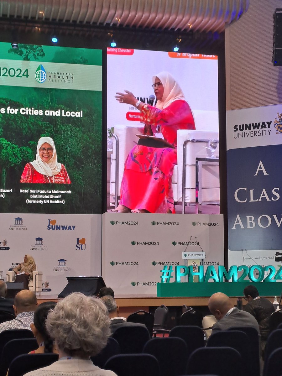 Amazing to hear from former ED of UNHabitat and mayor of Penang. Powerful explanation of how cities offer massive opportunities for planetary health equity. But need to address the #sdh #pham2024