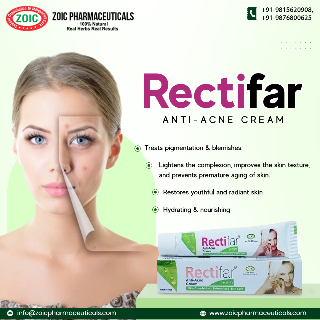 Introducing Rectifar Anti-Acne Cream By Zoic Pharmaceuticals 
Call us at +91-9815620908, +91-9876800625 
zoicpharmaceuticals.com| info@zoicpharma.com| 
. 
. 
#zoicpharmaceuticals #contractmanufacturing #PCDpharmafranchise 
#india #thirdpartymanufacturing