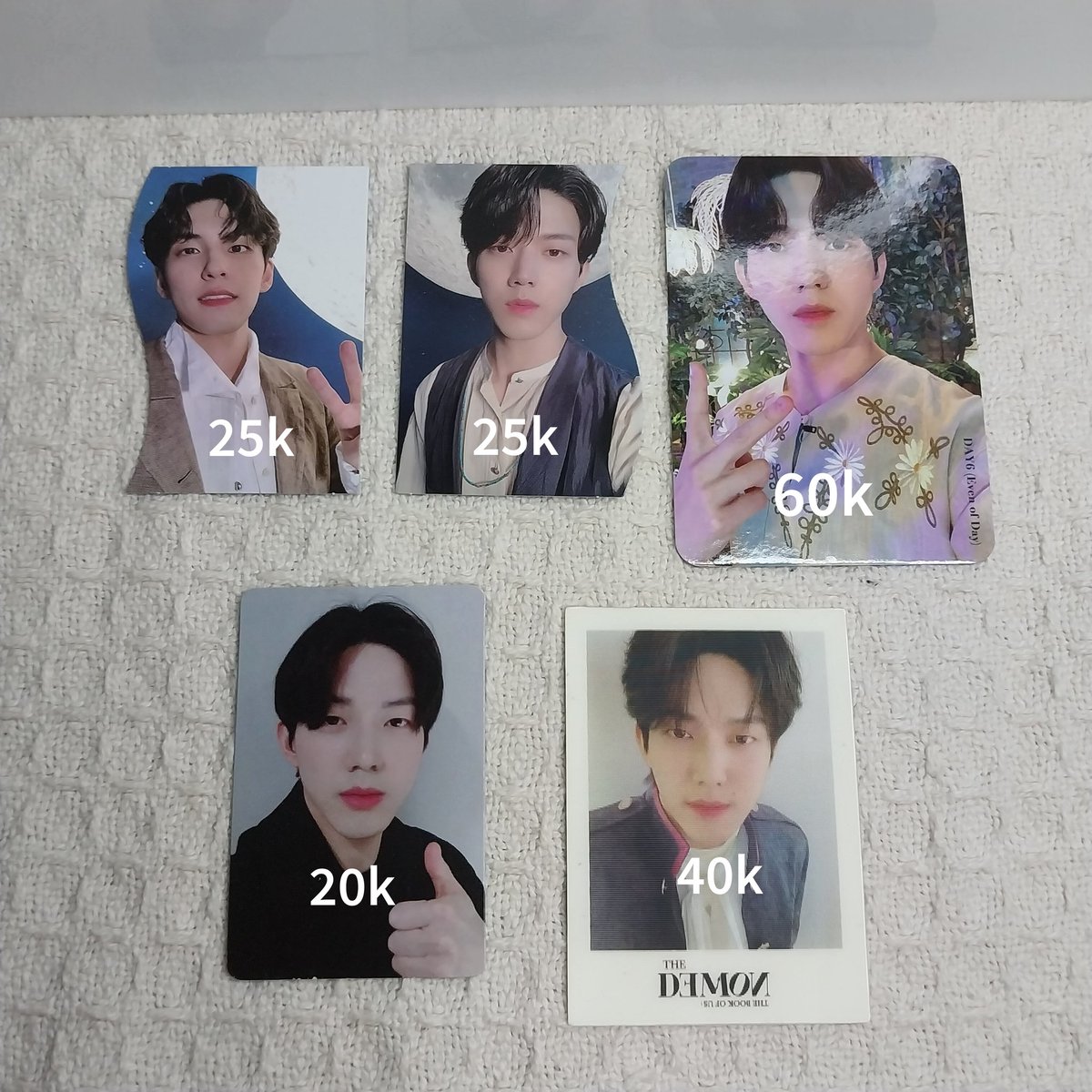 wts/want to sell
[HELP RT]

pc photocard dowoon wonpil day6
- gluon (dowoon wonpil) 25k
- event bener gluon mecima 60k
- event shopee thai 20k
- lenti the demon 40k

• bisa orenji 🍊
• dom jkt (rd ina)📍

tg
day6 gluon shoot me sungjin youngk buy #zonauang️ #zonajajan #zonaBU