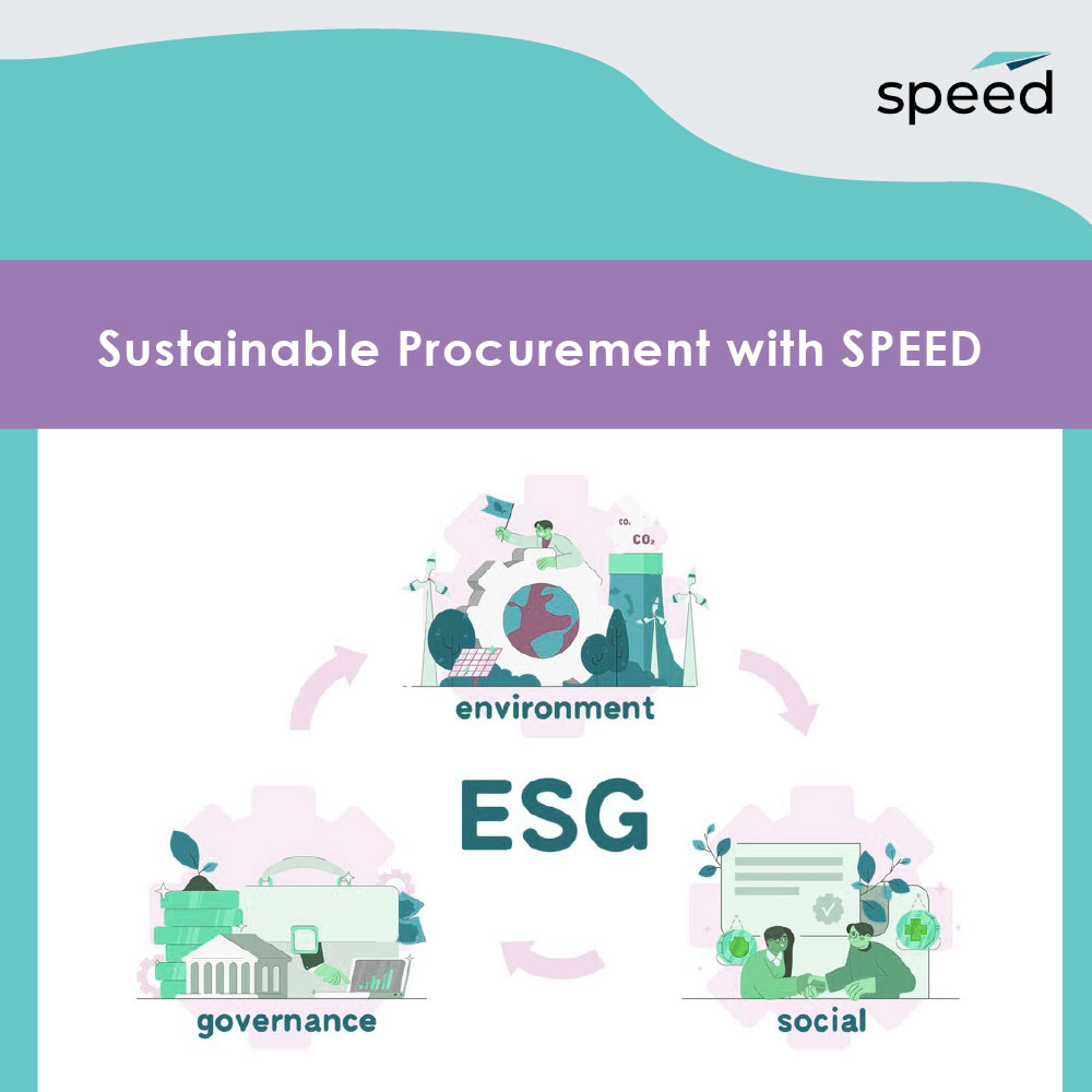 Sustainable Procurement with SPEED Our Commitment: We believe responsible sourcing matters. That's why SPEED, our innovative eProcurement solution, helps you make sustainable choices throughout your supply chain. #SustainableProcurement #SPEEDtoSustainability #SourceResponsibly