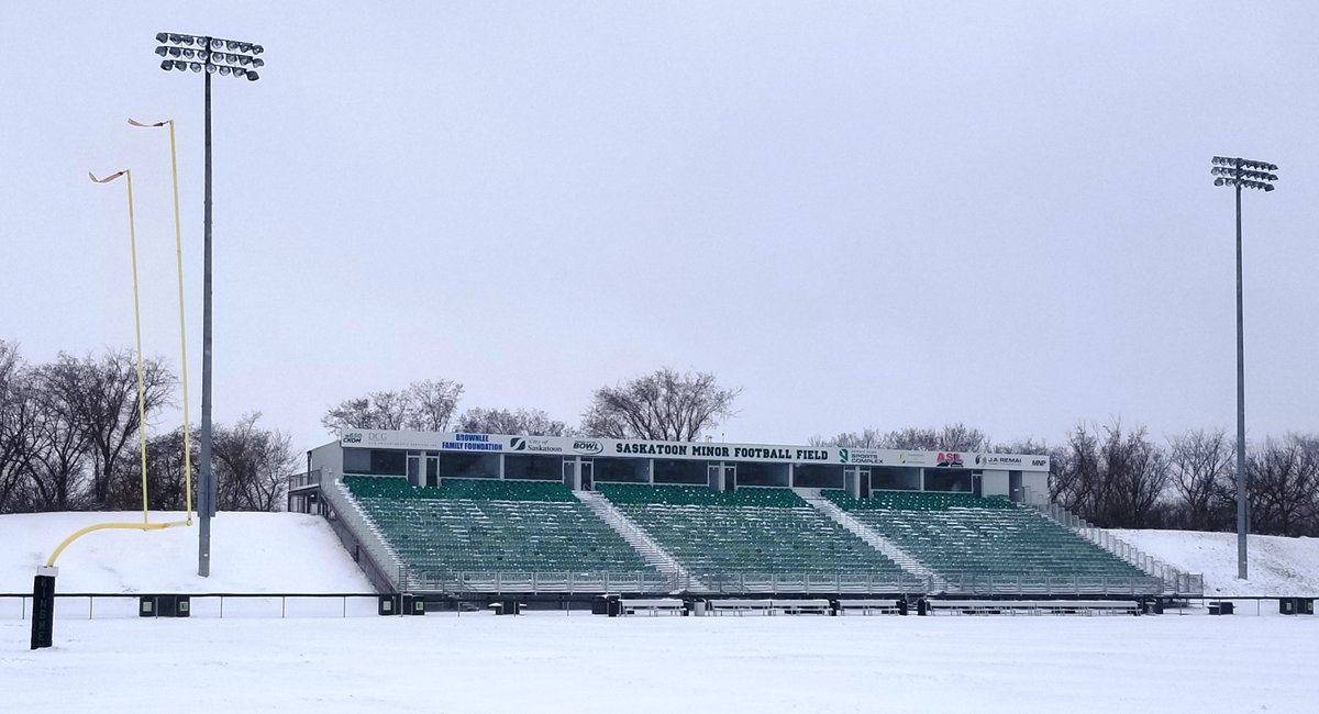 Here is a look at Saskatoon Minor Football Field at 4 p.m. today. #GordieHoweSports. #PrideofHome. #Wearefamily. #Yxe.