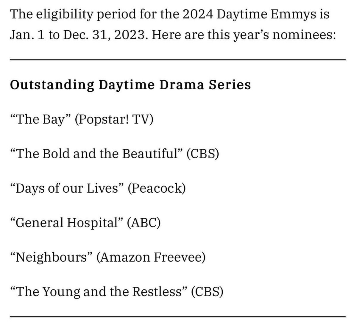 Neighbours has been nominated for a Daytime Emmy Award and we couldn’t be more thrilled. A huge congratulations to all of our incredible cast and crew 👏🎉🎬 (see you in Hollywood… 🎥)