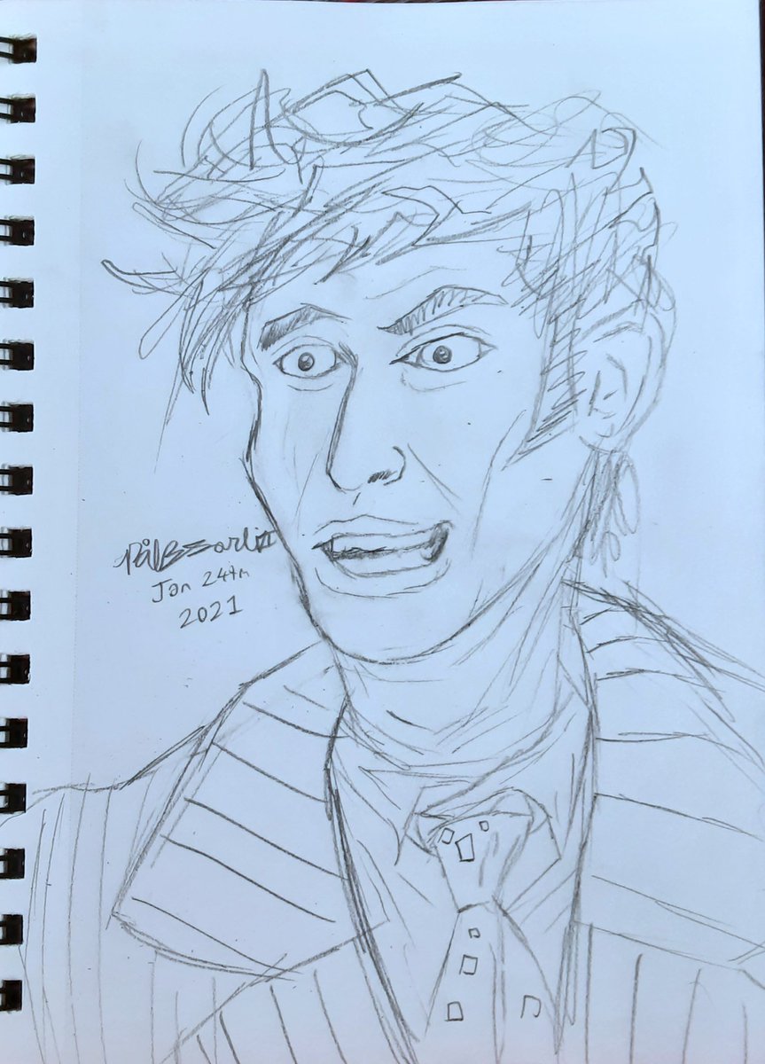 PaalSNord7's tweet photo. A Happy Birthday to David Tennant, Eric Roberts & Camille Coduri today! 🎂 🌠
I made a sort of Peter Capaldi inspired sketch of David here as the 10th Doctor.
@bbcdoctorwho
#DoctorWho #10thDoctor #DavidTennant #Art #14thDoctor #PeterCapaldi #EricRoberts #CamilleCoduri https://t.co/ZksVXfozll