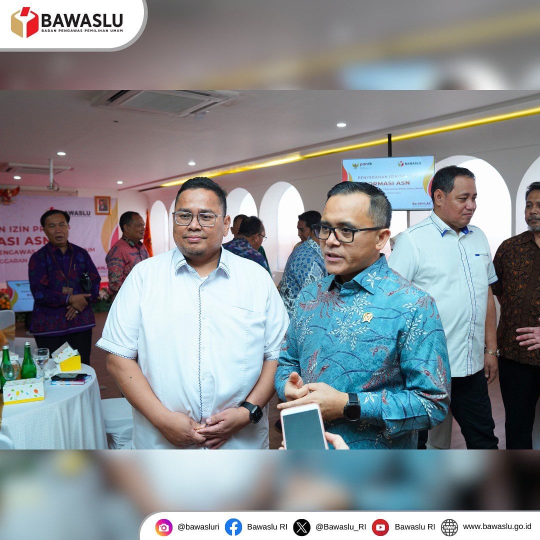 pengadaan ASN untuk tahun 2024.

Menpan RB Azwar Anas menyampaikan dari seluruh kementerian lembaga, Bawaslu termasuk sepuluh terbesar formasi yang disediakan pada tahun 2024 dari pemerintah.