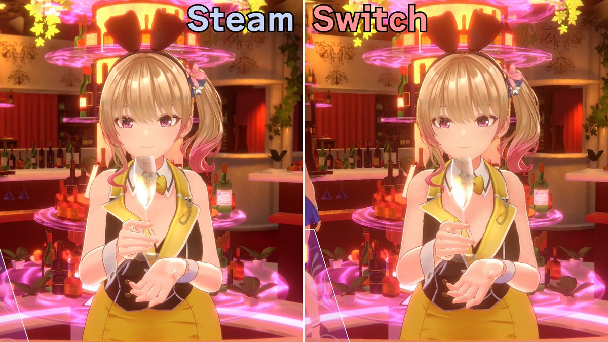 バニーガーデン、SteamとSwitchのグラ比較 ※補足 Steam版は画面最大化