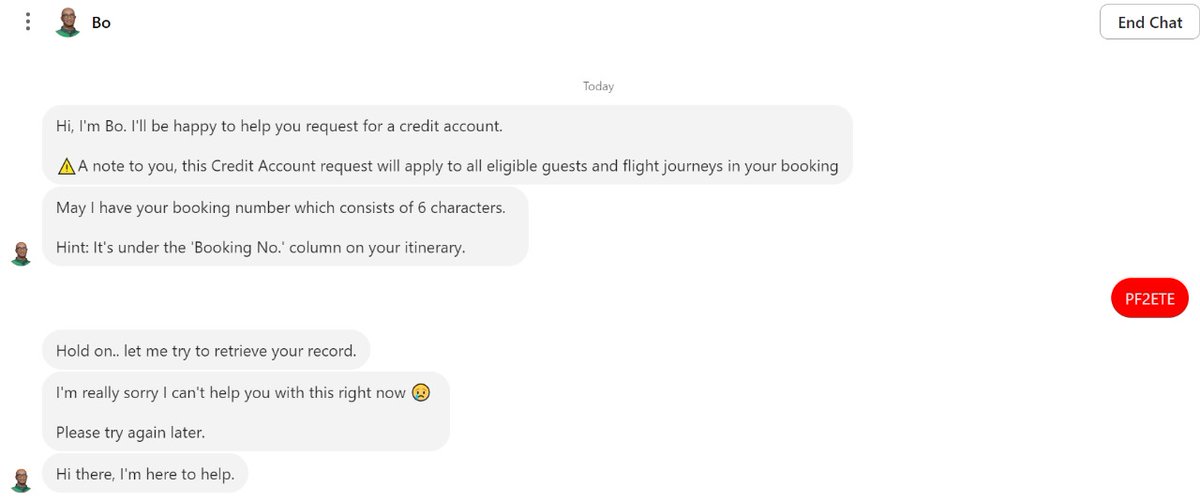 tissul's tweet photo. @airasia What's wrong with Bo? Trying to get my credit back because of cancellation https://t.co/acTZNBTeEh
