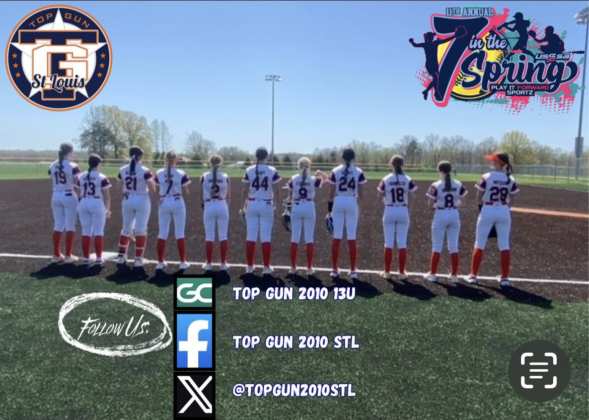 👀Back on the turf this weekend for the 11th Annual 7 in the Spring Tournament held in O’Fallon, IL! Let’s gooo!!🥎 Follow us on GameChanger for schedule updates and live coverage! @topgunfastpitch @TopGunSTL16U @USSSAFastpitch ✈️🥎🔥 #flyabove TOP GUN 🔛🔝