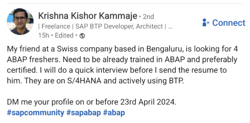 KPHB_Kurradu's tweet image. #SAP_ABAP #Fresher #SAP - @Sap4Telugu