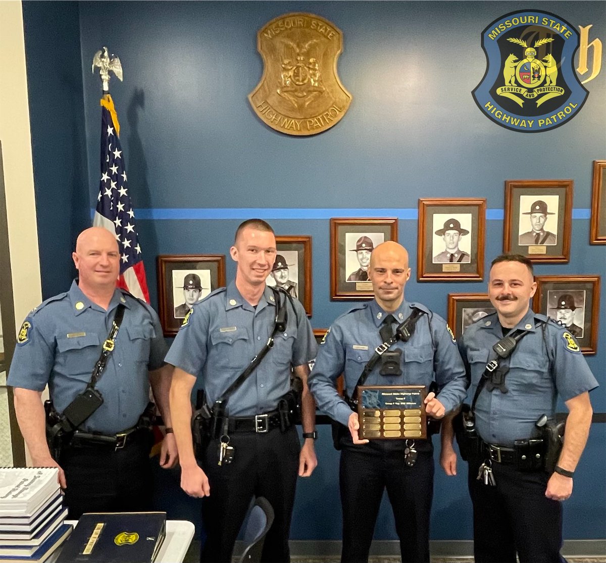 Captain Jason Crites congratulate’s Tpr. David Holliday, Tpr. Michael Ebeling, and Tpr. Tyler Rosa for leading Troop F in Driving While Intoxicated (DWI) arrests in 2023. Each DWI arrest is potentially saving a life. Thank you for your continued hard work making our roads safer.