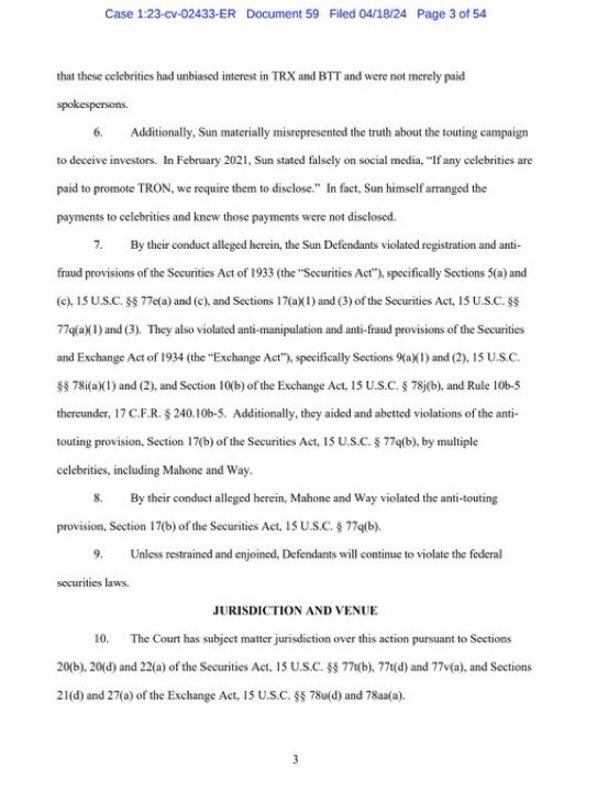 🚨SEC files an amended complaint against Justin Sun for his TRX fraud and more.

8 months ago, I told and showed the 🌎 the Blockchain Evidence that revealed Justin Sun’s fraudulent $TRX ICO.  Using transactional blockchain evidence, I revealed that using just 20 wallets, Sun and