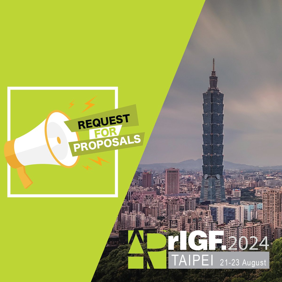 *Deadline Extension for APrIGF Proposal Submissions* The deadline for APrIGF Proposal submissions has been extended to April 26th, 2024. More information: ap.rigf.asia/news/2024/apri… #aprigf2024 #APrIGF #taipei #InternetGovernance #callforproposals #DeadlineExtension