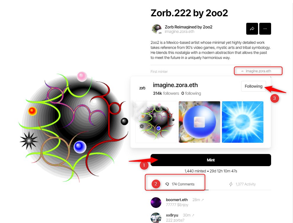 mztacat's tweet photo. 🃏Zora Interaction on Base + Zora:  Official Mints! 

Another day, another +1 Interaction on ZORA which raised $60M 
     🚥🚦
        💰 Pay gas fee only 
        ⏳ 15 seconds 
     🚥🚦

📜 Zorb.222 by 2oo2

       📍Visit: 
https://t.co/6gz6CQ23Bo
    ✨Connect Wallet and Mint 
    ✨Make sure to follow Imagine! 

---------------------

 📜Just Build It [004]
        
          📍Visit: 
https://t.co/MrFFDs5nM1
    ✨ Mint, Comment and Follow! 
    ✨ DONE!