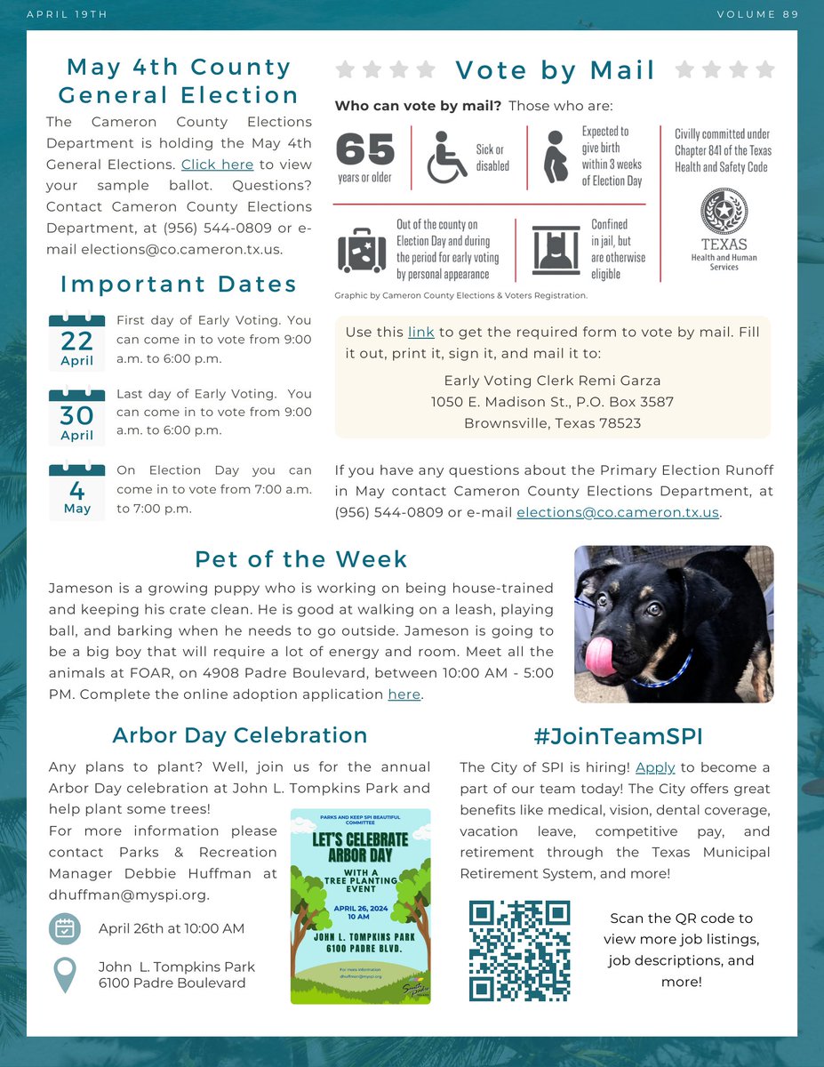 myspi.org/egov/documents… Read about Pet of the Week, Sea Island Grand Opening, and more on this week's Island Vibes! Island Vibes is the official electronic newsletter for the City of South Padre Island.