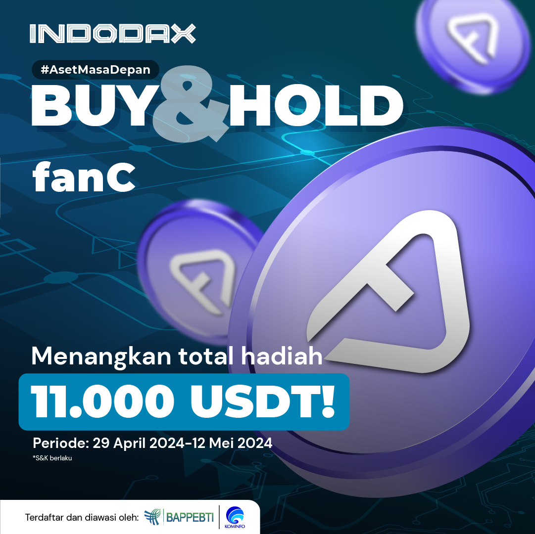 Mau dapat airdrop USDT senilai puluhan juta Rupiah? Caranya mudah, cukup  beli dan hold 10,000 - 60,000 FANC di INDODAX! Yuk buruan ikutan karena  pendaftaran event hanya sampai 22-28 April 2024 Cek
