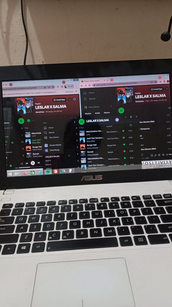 3 akun spotify buat streaming lagu2 nya Leslar sm Salma di laptop. Streaming dari malam sampai subuh 😁
1 akun spotify lagi di hp buat streaming di stationhead. 

Gw akan selalu Streaming secara ugal-ugalan untuk support karya2 idola gw 🔥🔥

#Lesti
#RizkyBillar
#SalmaSalsabil