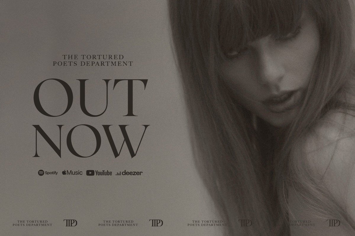 TheSwiftSociety's tweet photo. 🎶| "The Tortured Poets Department" is officially OUT NOW. https://t.co/jvxWK3IUIW