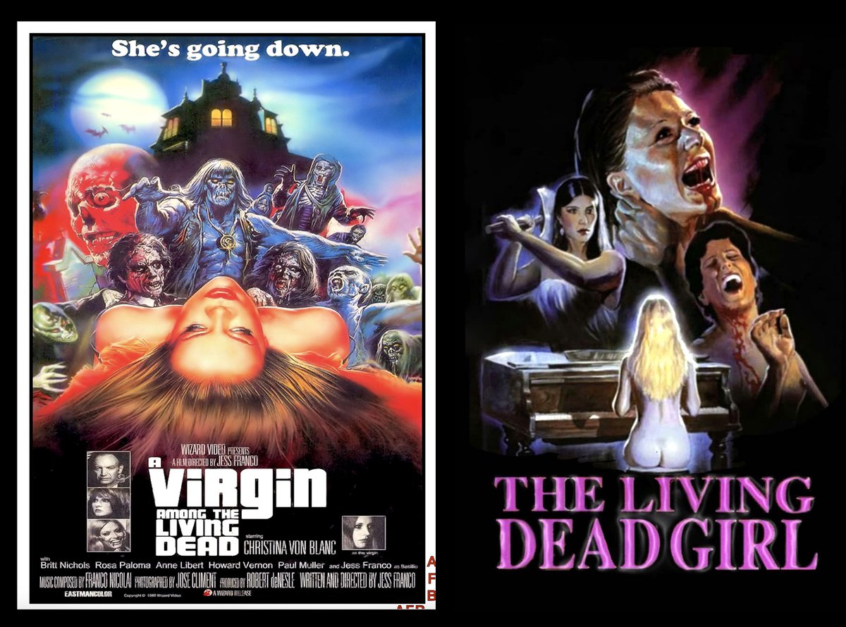 The Weird Cineclub of the Diabolical Dr.Carelli is here to help you recreate a variety of double features at home: A Virgin Among the Living Dead (J.Franco, 1973) and  The Living Dead Girl (J.Rollin, 1982). @PopHorrorNews @PromoteHorror @ThisIsHorror @PromotionHorror @byHoRRoR