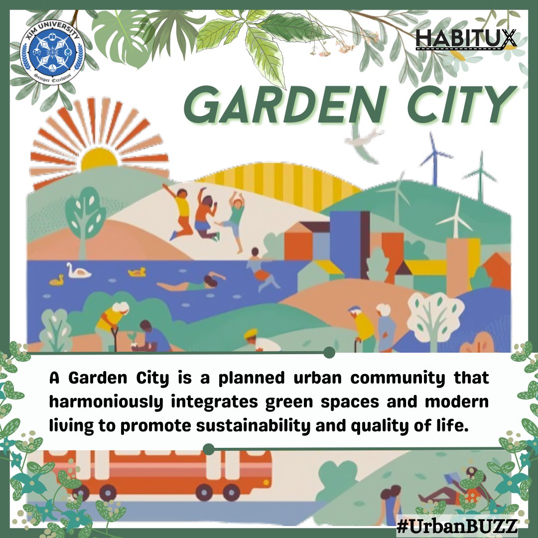 Discovering the Garden City concept coined by Sir Ebenezer Howard in 1898, it's about blending nature with city life for harmony. Garden Cities prioritize people and environment, promoting sustainable living.
#GardenCity #UrbanHarmony #UrbanBUZZ #HabituX #SHS #XIMUniversity