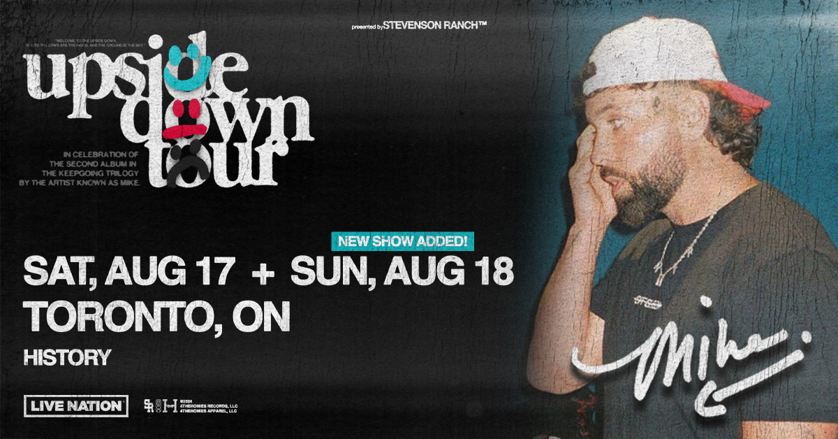 JUST ANNOUNCED: Due to high demand, hip-hop artist @justmike adds a second show at HISTORY on Sunday, August 18. Tickets are on sale tomorrow at 10am (local)! RSVP here: bit.ly/3w483Vs