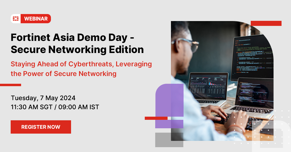 🔐 Join us at the Fortinet Asia Demo Day 2024 - Secure Networking edition 

Staying Ahead of Cyberthreats, Leveraging the Power of Secure Networking.

📆 7 May 2024 | 11:30 am SGT / 09:00 am IST

Register now: ftnt.net/6044byL2u

#Fortinet #SecureNetworking #Cybersecurity