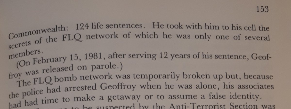 Pierre-Paul Geoffroy led an FLQ network that mainly engaged in bombings as a form of strike support, was caught, named no one else, and spent 12 years in prison