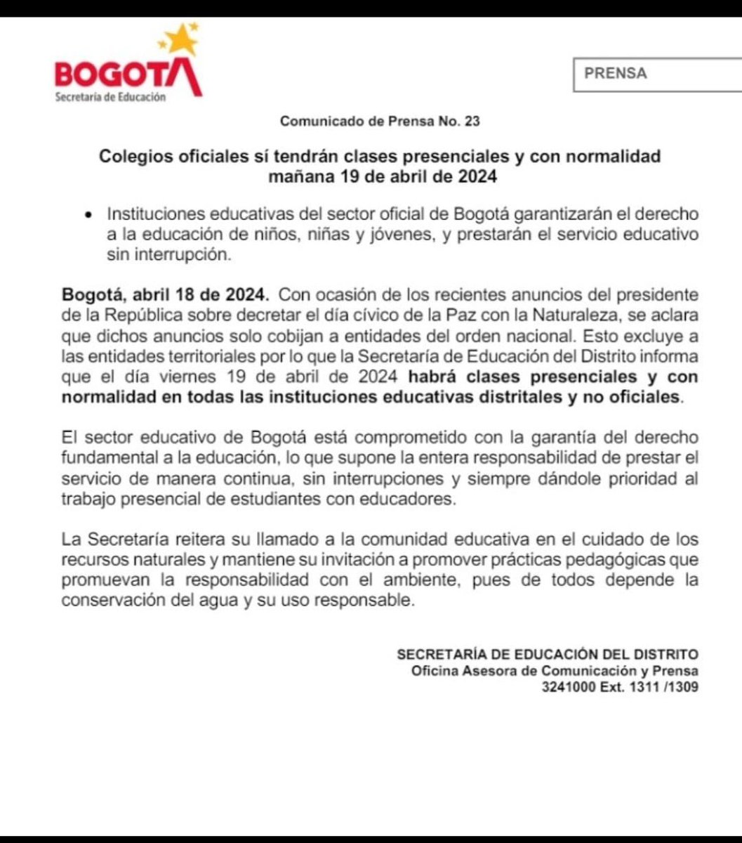 El derecho a la educación empieza por garantizar que los estudiantes no pierdan clase. Buen ejemplo de Bogotá. Gracias @IsabelSegoviaO @CarlosFGalan por poner los derechos de las niñas y niños primero.