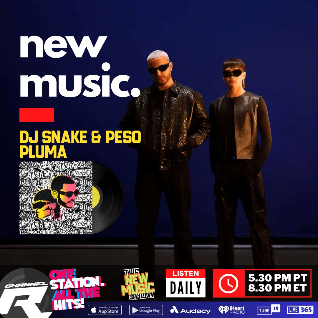 #DJSnake & #PesoPluma drop pulsating new track 'Teka,' first previewed during DJ Snake’s explosive set at Coachella. Learn more: buff.ly/49Ho1To Listen to it playing on Channel R radio now and The New Music show daily at 5.30pm PT/8.30pm ET.