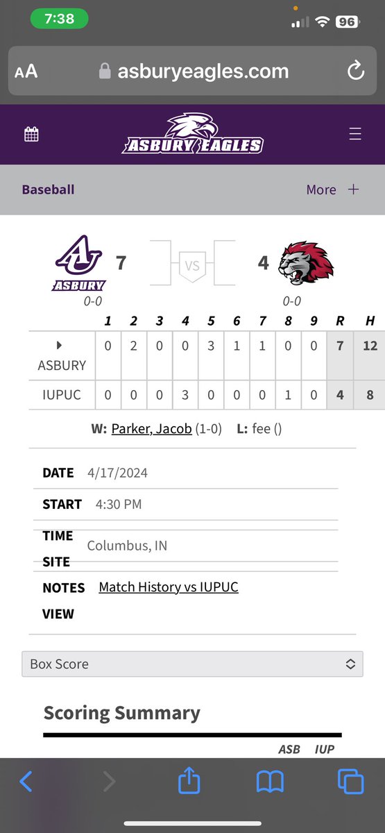 Jeff12Parker's tweet photo. Congratulations to @Jacob_Parker12 on his first collegiate victory.  Very proud of you and the hard work you put in on and off the field. https://t.co/EteJWcoZBD