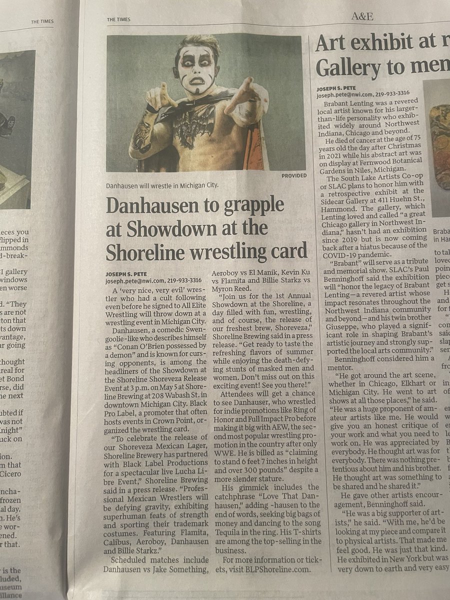 Pretty cool write up on @BLabelPro Showdown at the Shoreline in the @nwi Times today 🎟️ - BLPShoreline.com