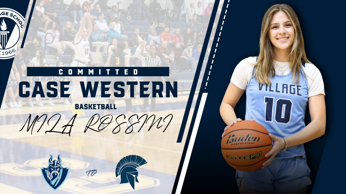 Congrats to Village senior Mila Rossini on committing to play basketball at Case Western Reserve! #LadyVikingsHoops #weareVILLAGE